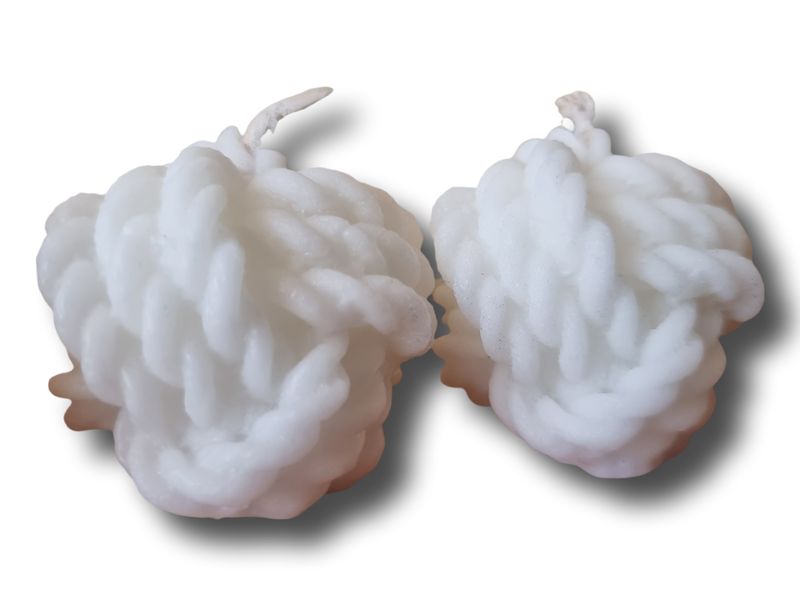 2-Piece 5cm Scented Rope Knot Candle - Decorative Knotted Rope Candle