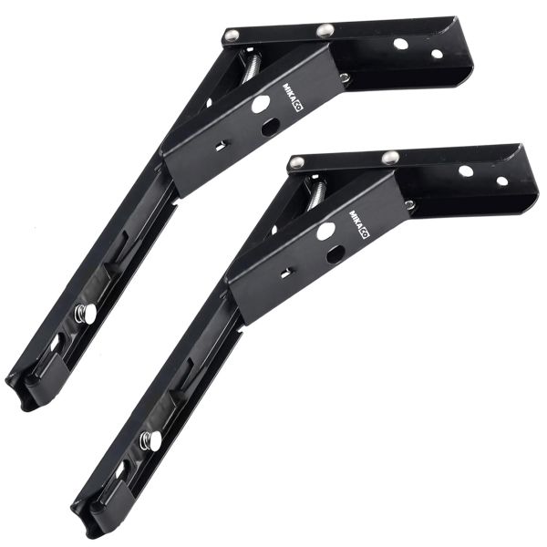 MIKaco Heavy Duty Stainless Steel Collapsible Shelf Bracket-12inch 2 Piece