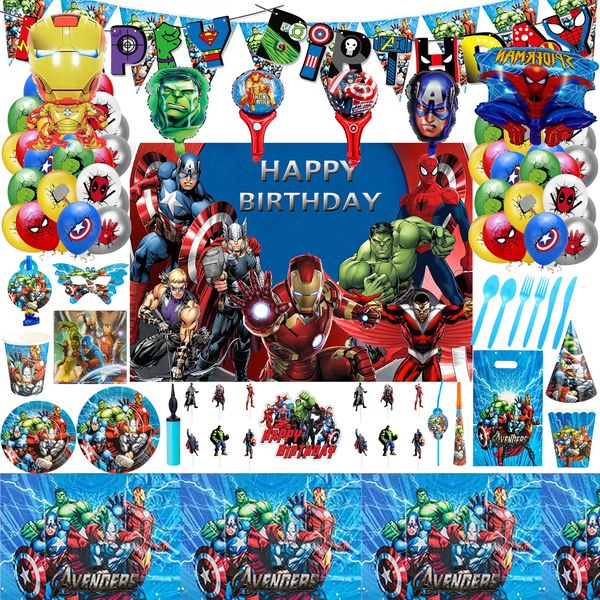 205 Pieces pack of Marvel Avengers Birthday Party Decorations Supplies