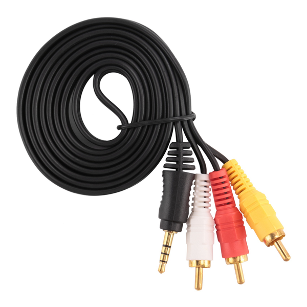 4.9ft Long 3.5mm Jack to 3 Male Adapter AV Extension Cable for TV