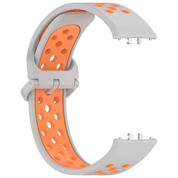 Silicone Sport Strap for Samsung Galaxy Fit 3 (SM-R390)-Grey &amp; Orange