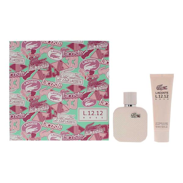 Lacoste Eau De Lacoste L.12.12 Rose 2 Piece Gift Set: (Parallel Import)