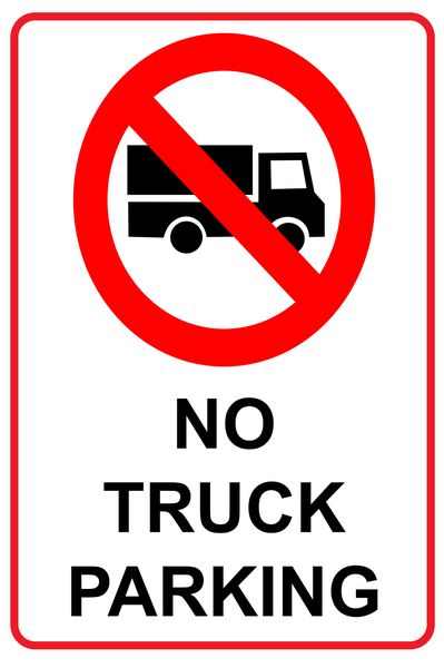 No Truck Parking 80x120cm Sign.