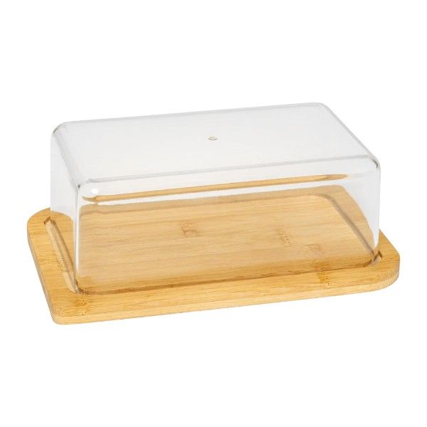 Cross Border Butter Box with Lid - Light Brown &amp; Transparent