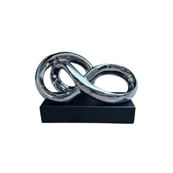 Silver Twist Sculpture Home Decor Ornament