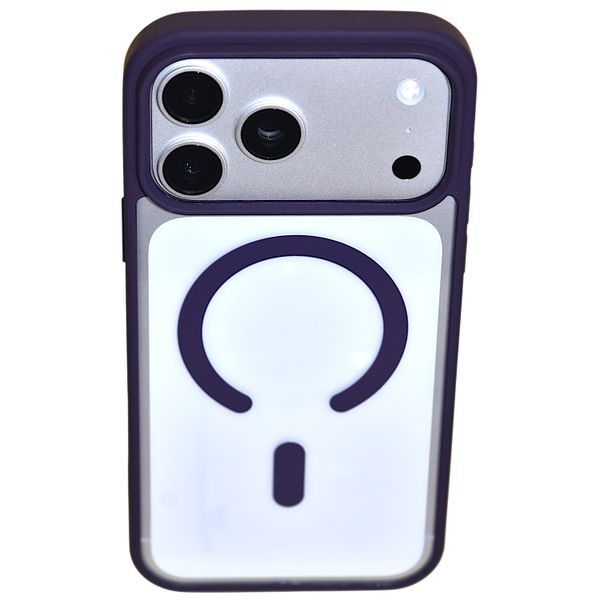Magnetic Clear Phone Case Compatible with iPhone - Purple