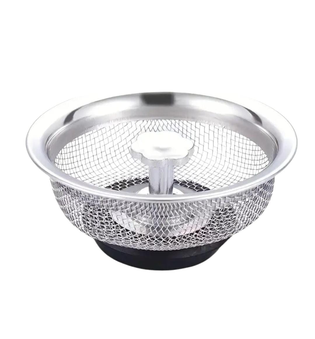 Stainless Steel Sink Filter with Anti-Clog Net 1pc