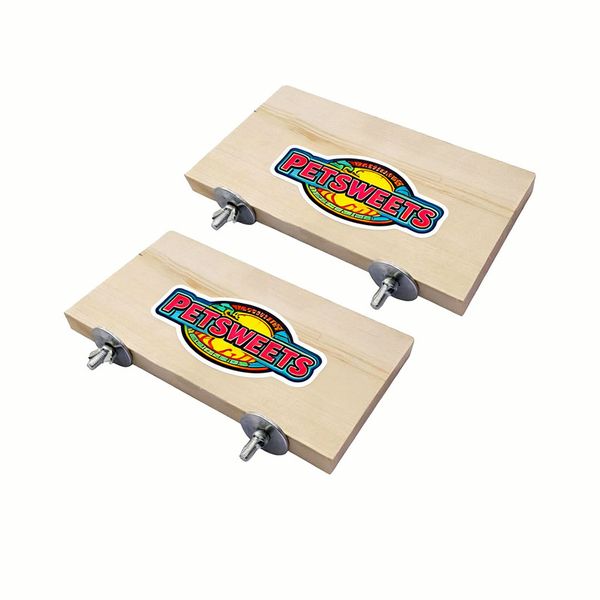 2PCS Bird Platform Flat Wooden Stand Pet Platform - 15×8cm