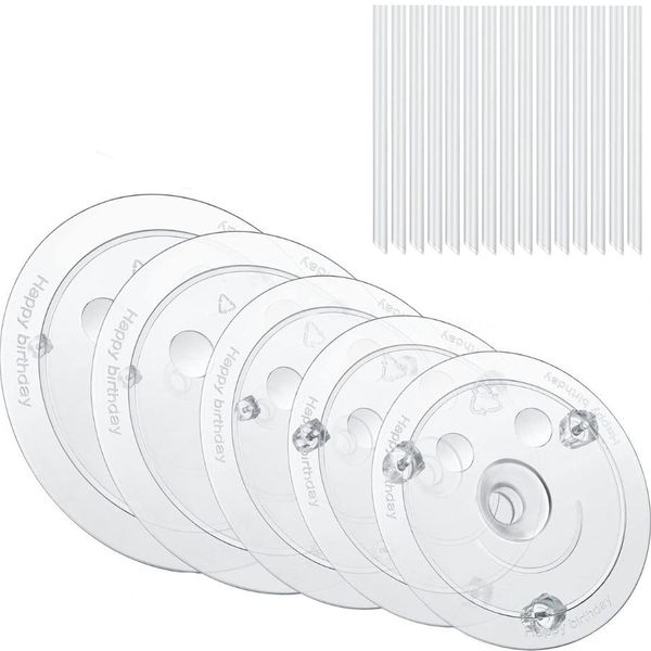 Transparent Plastic Cake Stand Cake Separator Plates Cake Stacking Dowels