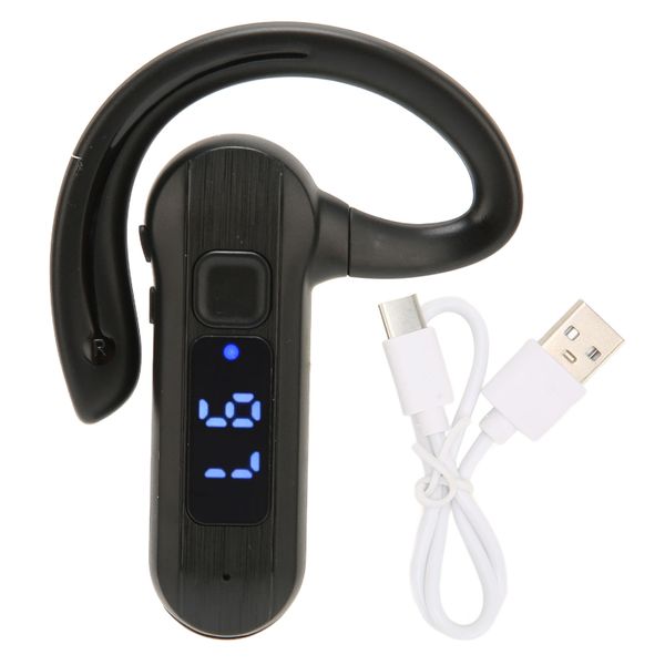 Single Ear Bone Conduction Headset Voice Control Wireless Earphone Black