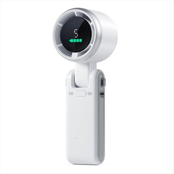 Portable Handheld Turbo Fan 5 Gear Wind Battery Operated White