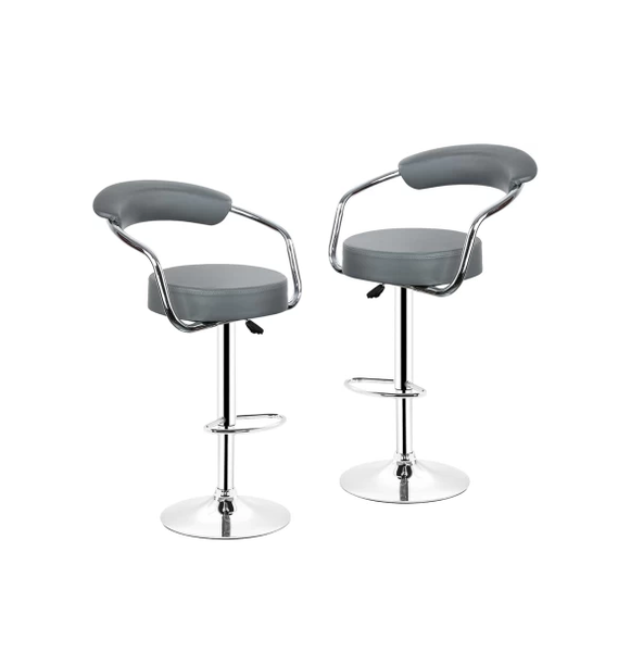 2 Piece Perla Bar Stools with Chrome Base