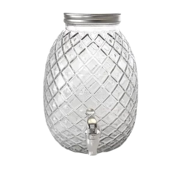 Transparent Juice Beverage Dispenser Jar with Tap and Lid
