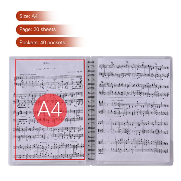 A4 40-Pocket Music Score Organizer Folder