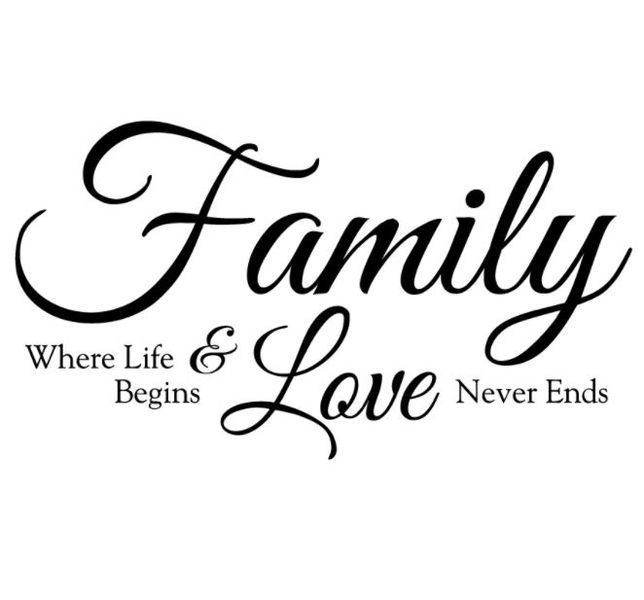 Family Where Life Begins And Love Never Ends Wall Vinyl Sticker