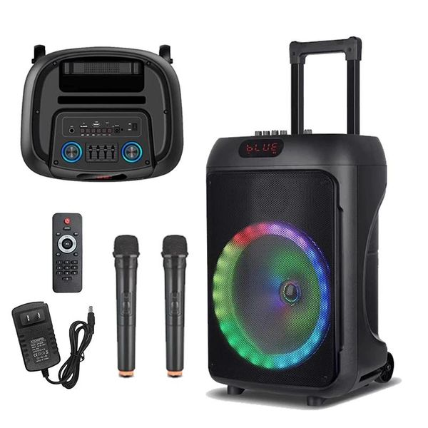 I Best 12inch Woofer Trolley Speaker Active Super Bass 40W Portable Wireles