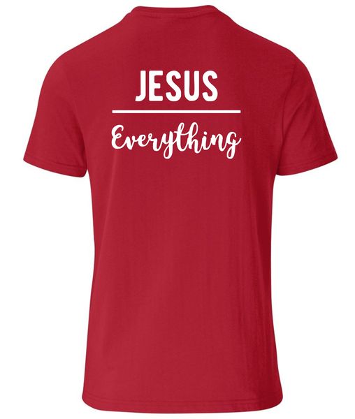 Religious - Jesus Everything Back&amp; Front Print Men's Red T-Shirt