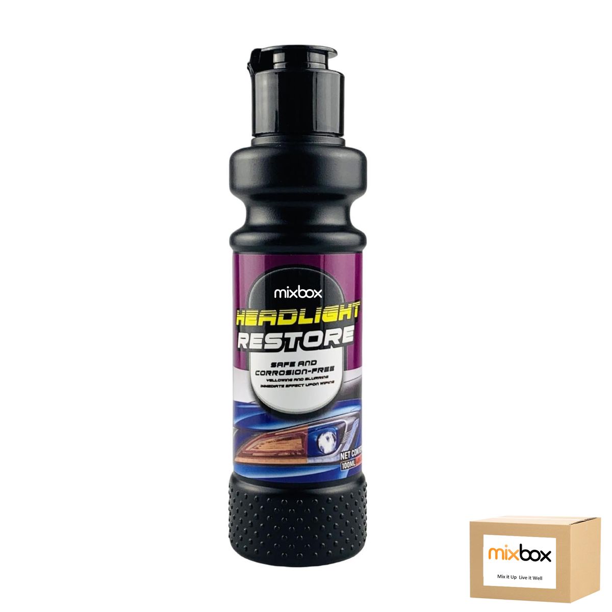 Mix Box 2 PCs Car Headlight Polishing Liquid Scratch Remover Repair Set