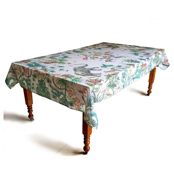 Vintage Wildlife Animal Tablecloth Rectangular - 2.4m x 1.45m