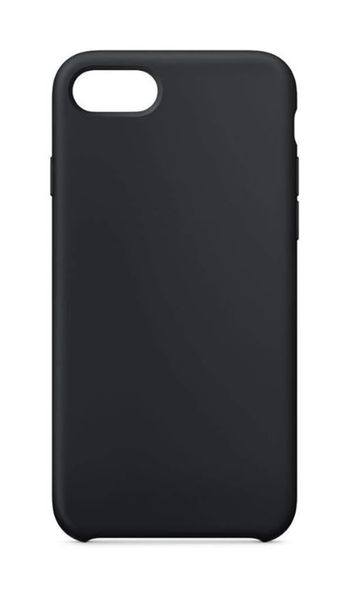 Silicone Shockproof Ultra-Soft Cotton Finish Cover Case for iPhone 7-Black