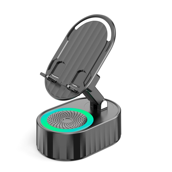 3-In-1 Phone Holder Inductive Bluetooth Speaker Holder Black