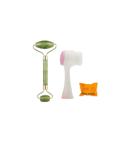Facial Roller And Facial Cleansing Brush And Towel