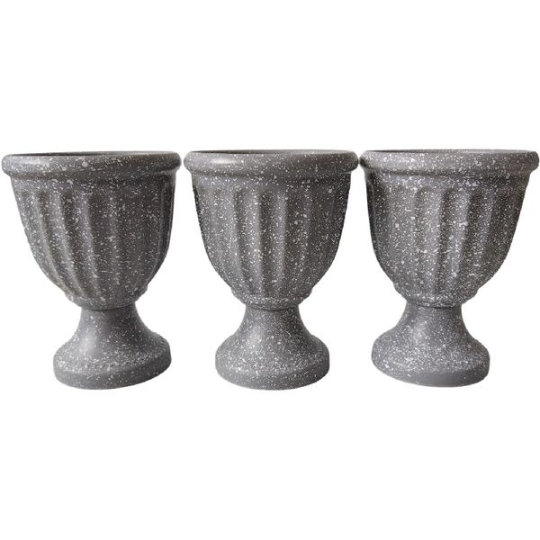 Pot Plant Pots - Set Of 3 Stylish Hard Plastic Pots - 13 cm