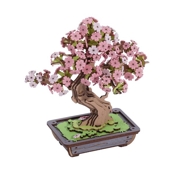 Robotime Rolife Wooden 3D DIY Puzzle - Sakura Bonsai - 263 Pieces