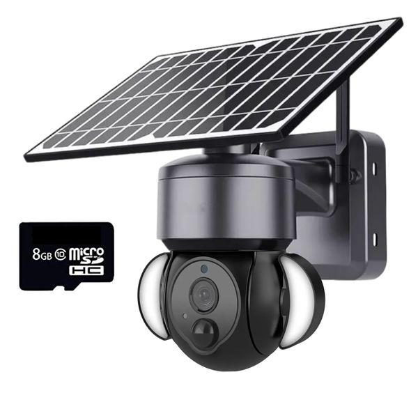 Heavy Duty Metal 5G Sim Operated Solar Spot Light Security Camera &amp; 8GB SD