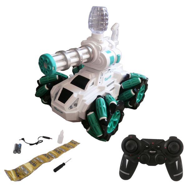 Water Bomb Tank-Remote Control-Rechargeable Battery-360 Rotatable-Green.
