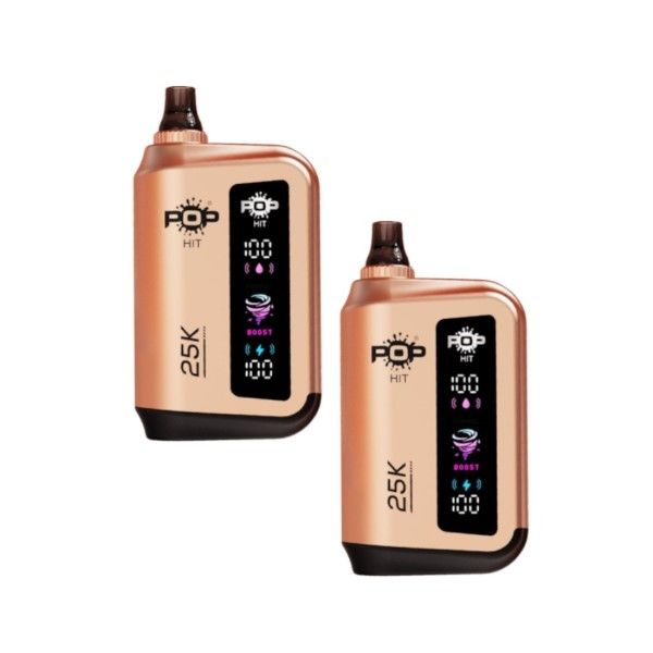 Pop Hit Rechargeable Vape Bar 25K Puffs 50mg - Juicy Peach - 2 Pack