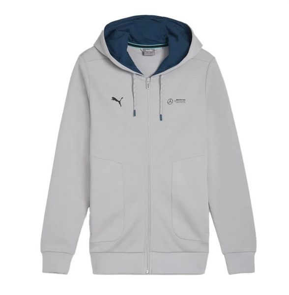 PUMA Mercedes hooded mens sweat jacket, silver