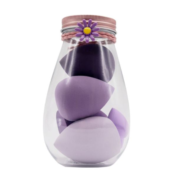 6 Pieces-Beauty Sponge Soft Sponge For Foundation, Cream And Powder-Purple