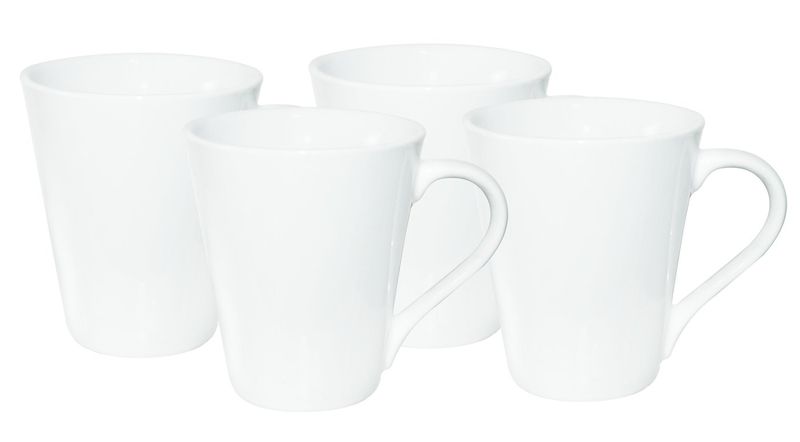 4 Piece White Mug Set in Gift Box (250ml)