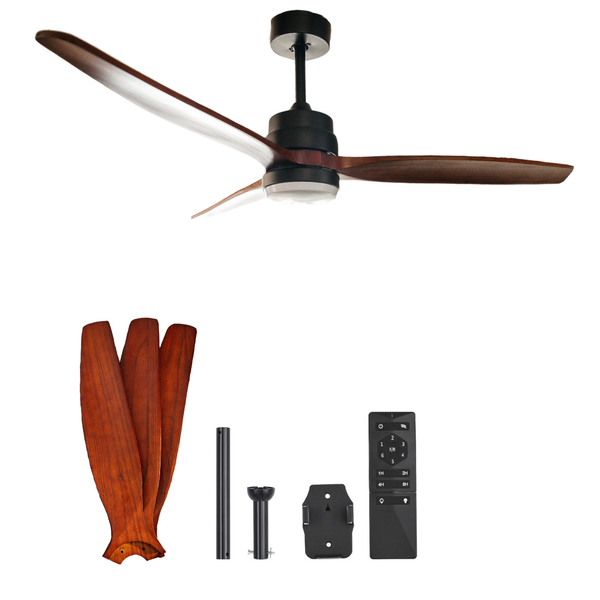 Stellar Lighting Ceiling Fan with Light and Remote 3 Dark Blades 52 Inch
