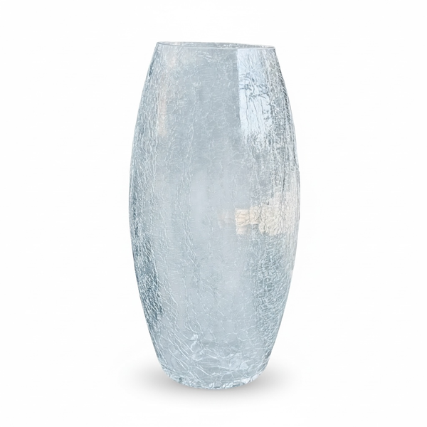 Glass Vase 30x15Cm Belly Crackle