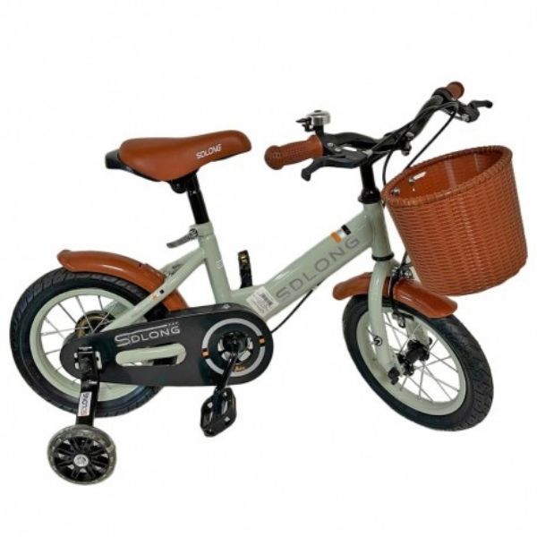 16" Vintage-Style Kids Bicycle With Basket &amp; Training Wheels