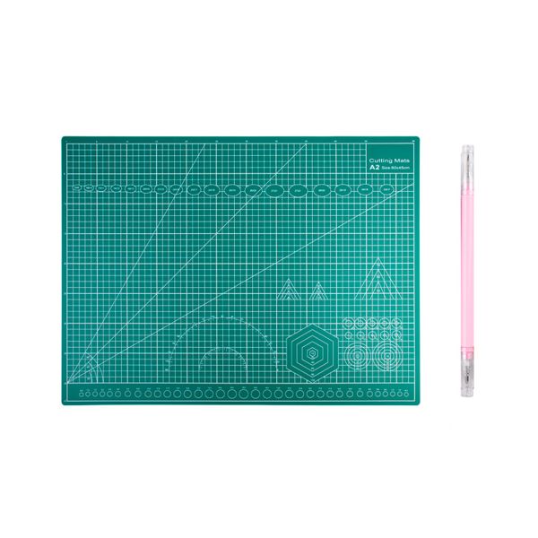 Large A2 Cutting Mat A2 Green Mat Rotary Cutting Mat Plus 1 Craft Knife Pen