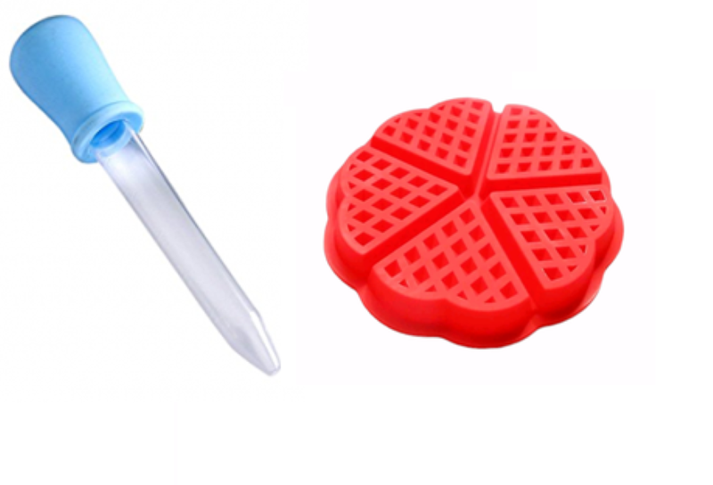 Silicone Waffle Mold Bakeware With Dropper Heart Shape