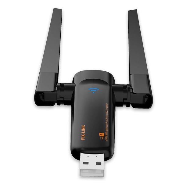 Pix-Link AC650 Dual-Antenna High-Gain USB WiFi Adapter - Dual Band 650 Mbps