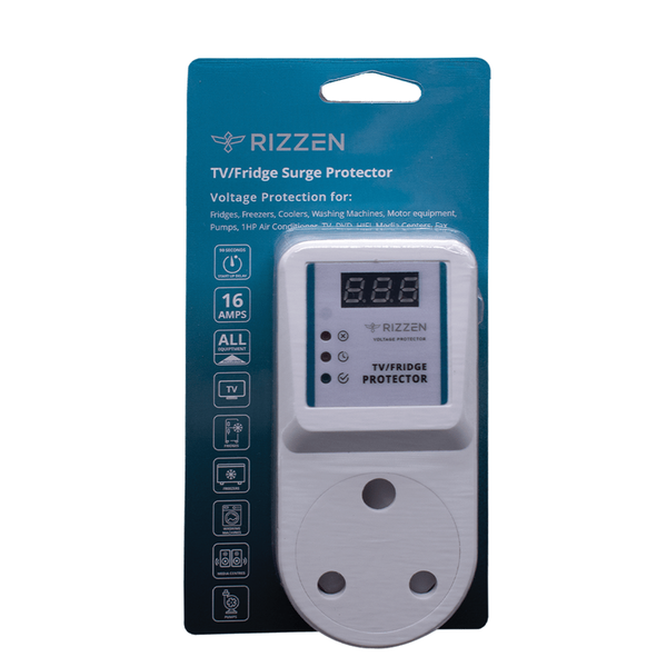 RIZZEN 16A Volt Protector with 400J Varistor - SA Plug