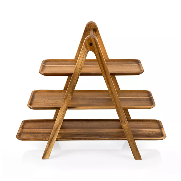 All Wood 3-Tiered Serving Ladder Tray