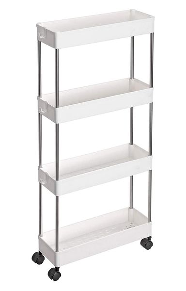 Multifunctional Kitchen Bathroom Storage Slim Rack Cart Trolley with Wheels