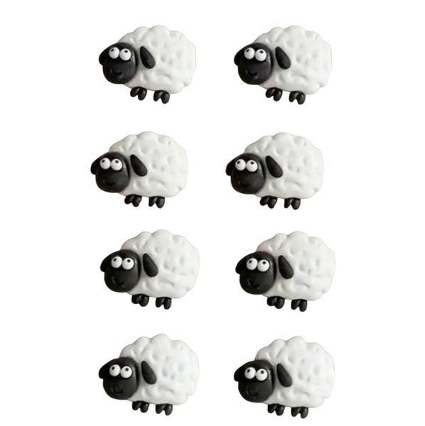 5 Piece Black &amp; White Sheep Refrigerator Magnets