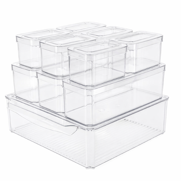 10-Piece Fridge Pantry Cupboard Organiser Containe BPA-Free Storage Bin