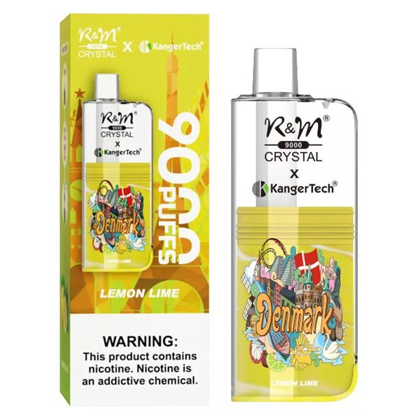 Crystal 9000 Puffs Rechargeable Disposable Vape With 18ml Lemon Lime