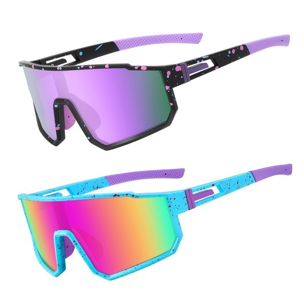 Youth Polarized Sports Sunglasses TR90 Frame UV400 for Age 8-14, 2 Pack