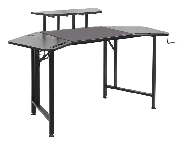 Saturn Gaming Desk with Gaming Desk Mat &amp; Adjustable Monitor Stand