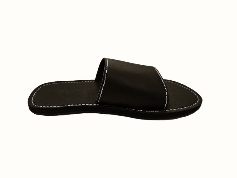 Mens Genuine Leather Black Sole Spirit Sandals image