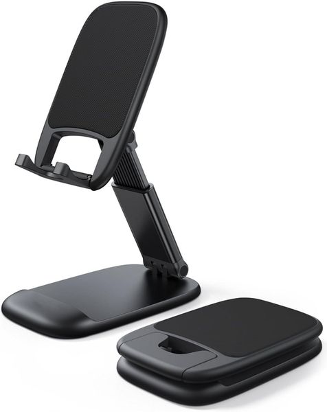 Foldable Phone Stand for Desk - Height Adjustable Cell Phone Holder